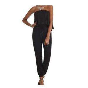 White House Black Market Black Strapless Jumpsuit